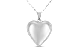 Casablanca Sterling Silver Plain Heart Locket Necklace
