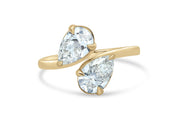 14KT Yellow Gold Lab Grown 2.00CT TDW 2 Stone Pear Engagement Ring