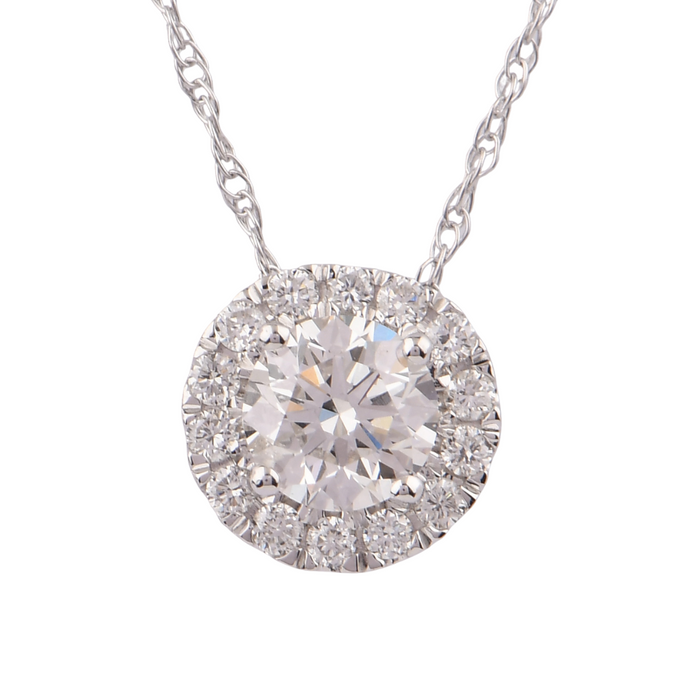 0.50CTW Lab Grown Diamond Halo Necklace