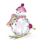 Swarovski Holiday Cheer Pink Snowman Figurine