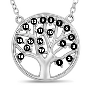 Casablanca Personalized Sterling Silver Family Tree Birthstone Necklace