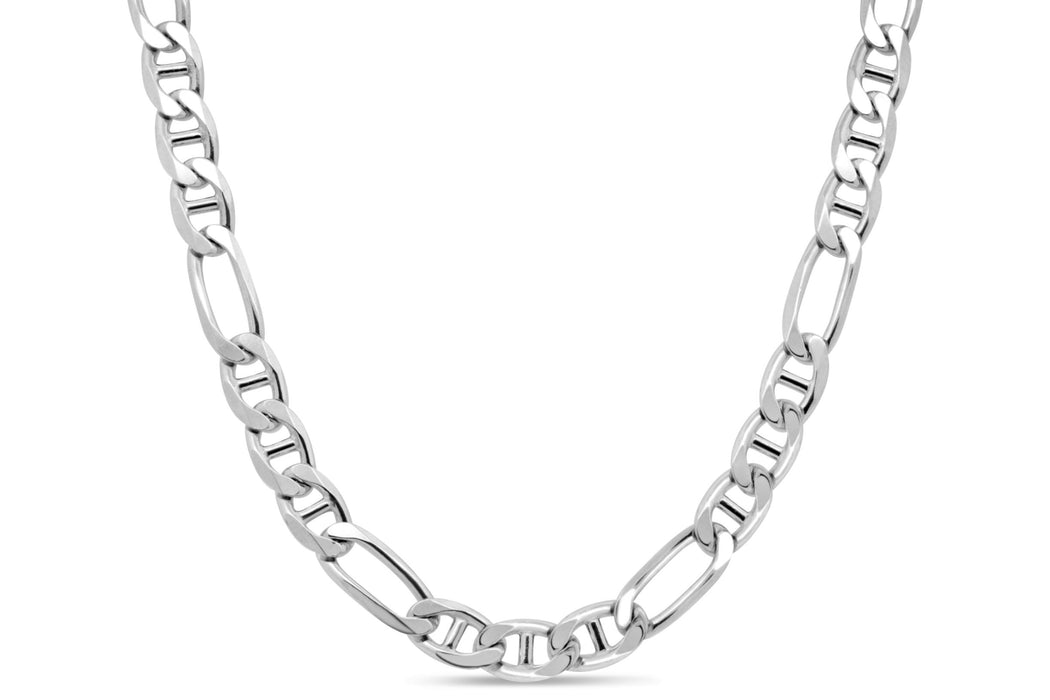 22" Sterling Silver Square Figaro Chain