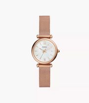 Fossil Carlie Mini Mini Three-Hand Rose Gold-Tone Stainless Steel Watch - ES4433