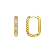 Casablanca Yellow Gold Plated CZ U-Hoop Earrings