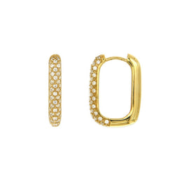 Casablanca Yellow Gold Plated CZ U-Hoop Earrings