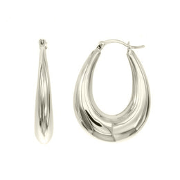 Casablanca Silver Polished Hoops Earrings