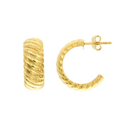 Casablanca Yellow Gold Plated Croissant Hoop Earrings