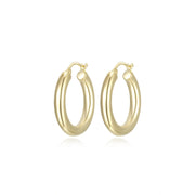 Casablanca Yellow Gold Sterling Silver Hoop Earrings