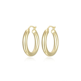 Casablanca Yellow Gold Sterling Silver Hoop Earrings
