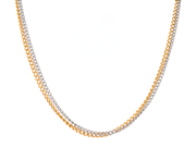 Casablanca Two-Tone Sterling Silver Yellow Gold Layered Chain Necklace