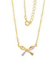 Casablanca Gold Plated Bow Necklace