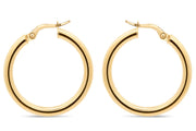 3mm Yellow Gold Hoop Earrings