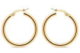 3mm Yellow Gold Hoop Earrings