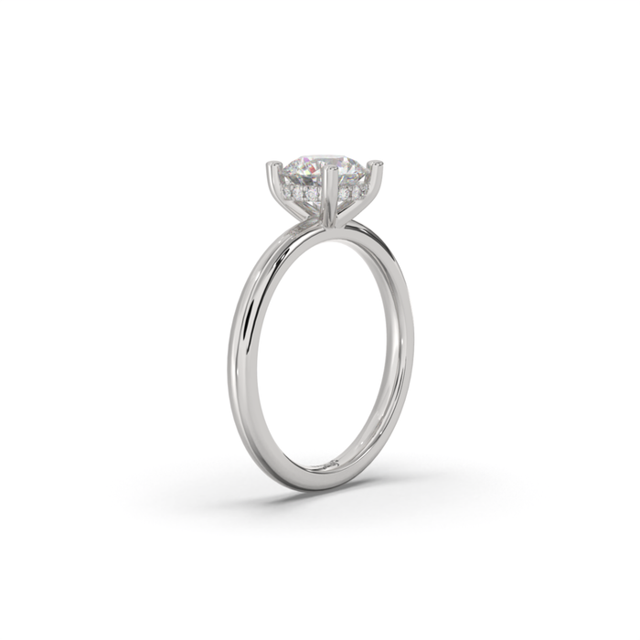 Hidden Halo Modern Solitaire Engagement Ring