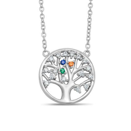 family tree birthstone necklace