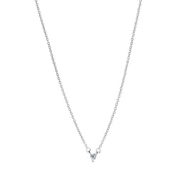 Italgem Veloria Mini Stainless Steel White CZ Heart 14+2
