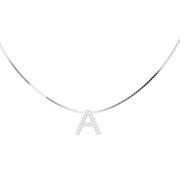 Sterling Silver Rhodium Plated Initial Necklace AW24N006R