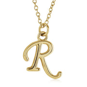 Italgem Stainless Steel Cursive Letter Necklace (Choose Your Initial)