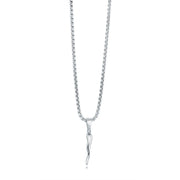 Italgem Junior Stainless Steel Small Cornetto Pendant 18+2