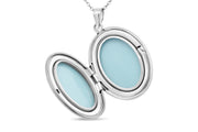 Sterling Silver Oval Locket Necklace