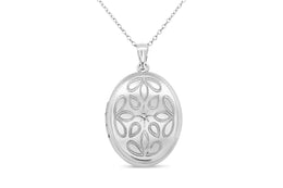 Sterling Silver Oval Locket Necklace
