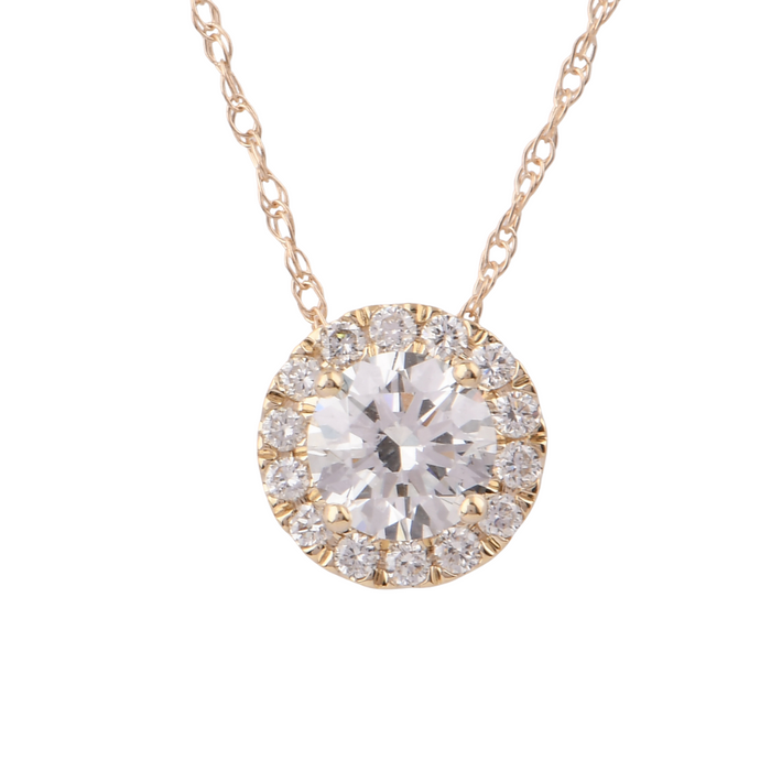 0.50CTW Lab Grown Diamond Halo Necklace
