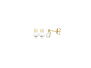 Casablanca Yellow Gold Plated Drop Pearl Stud Earrings Earrings