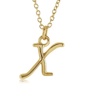 Italgem Stainless Steel Cursive Letter Necklace (Choose Your Initial)