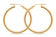 Casablanca Yellow Gold Plated Sterling Silver Tube Hoop Earrings