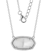 Casablanca Sterling Silver Coloured Crystal Necklace