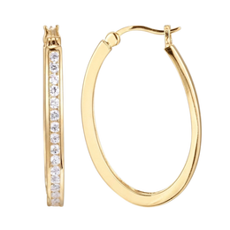 Casablanca Yellow Gold Plated CZ Hoop Earrings