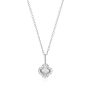 Monte Luna Sterling Silver Diamond Clover Necklace
