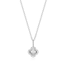 Monte Luna Sterling Silver Diamond Clover Necklace