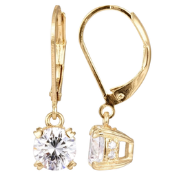 Casablanca Mixed Yellow Gold Plated Round CZ Lever Back Earrings