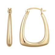 Casablanca Brass Yellow Gold Plated Square Hoop Earrings