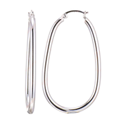 Casablanca Rhodium Plated Silver Tone Hoop Earrings
