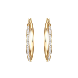 Casablanca Yellow Gold Plated CZ Hoop Earrings