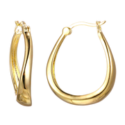Casablanca Yellow Gold Plated Twist Hoop Earrings