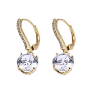 Casablanca Yellow Gold Plated CZ Lever Back Earrings