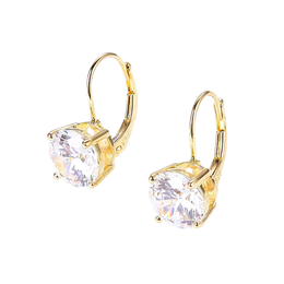 Casablanca Yellow Gold Plated CZ Lever Back Earrings