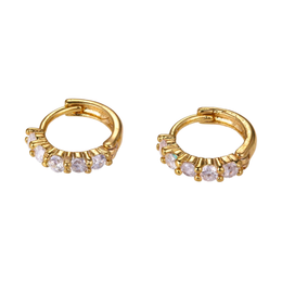 Casablanca Yellow Gold Plated CZ Hoop