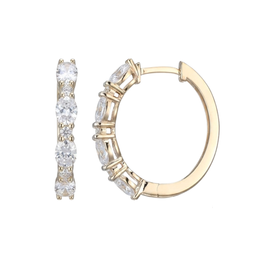 Casablanca Yellow Gold Plated CZ Hoop Earrings