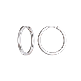 Casablanca Rhodium Plated Silver Tone Hoop Earrings