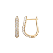 Casablanca Brass Yellow Gold Plated CZ Hoop Earrings