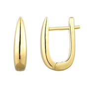 Casablanca Brass Yellow Gold Plated U Hoop Earrings
