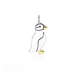 Casablanca Two-Tone Puffin Necklace