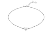 Casablanca Sterling Silver Polished Puffy Heart Anklet