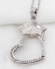 Casablanca Sterling Silver Graduation Heart Necklace