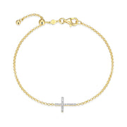 Monte Luna Gold Plated Sterling Silver Cross Bracelet