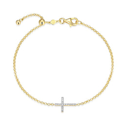 Monte Luna Gold Plated Sterling Silver Cross Bracelet